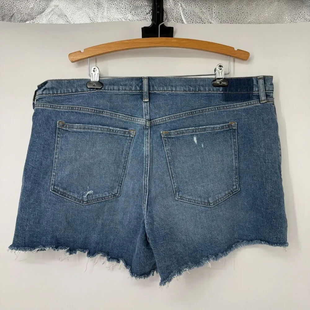 Abercrombie & Fitch Shorts The Dad Short High Rise Blue Denim Festival Size 36